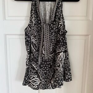 Hale Bob Black and White Paisley V-Neck Camisole